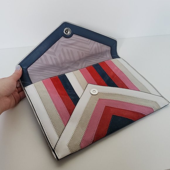 Rebecca Minkoff | Leo Chevron Stripe Envelope Clutch | Woman's - Picture 5 of 8